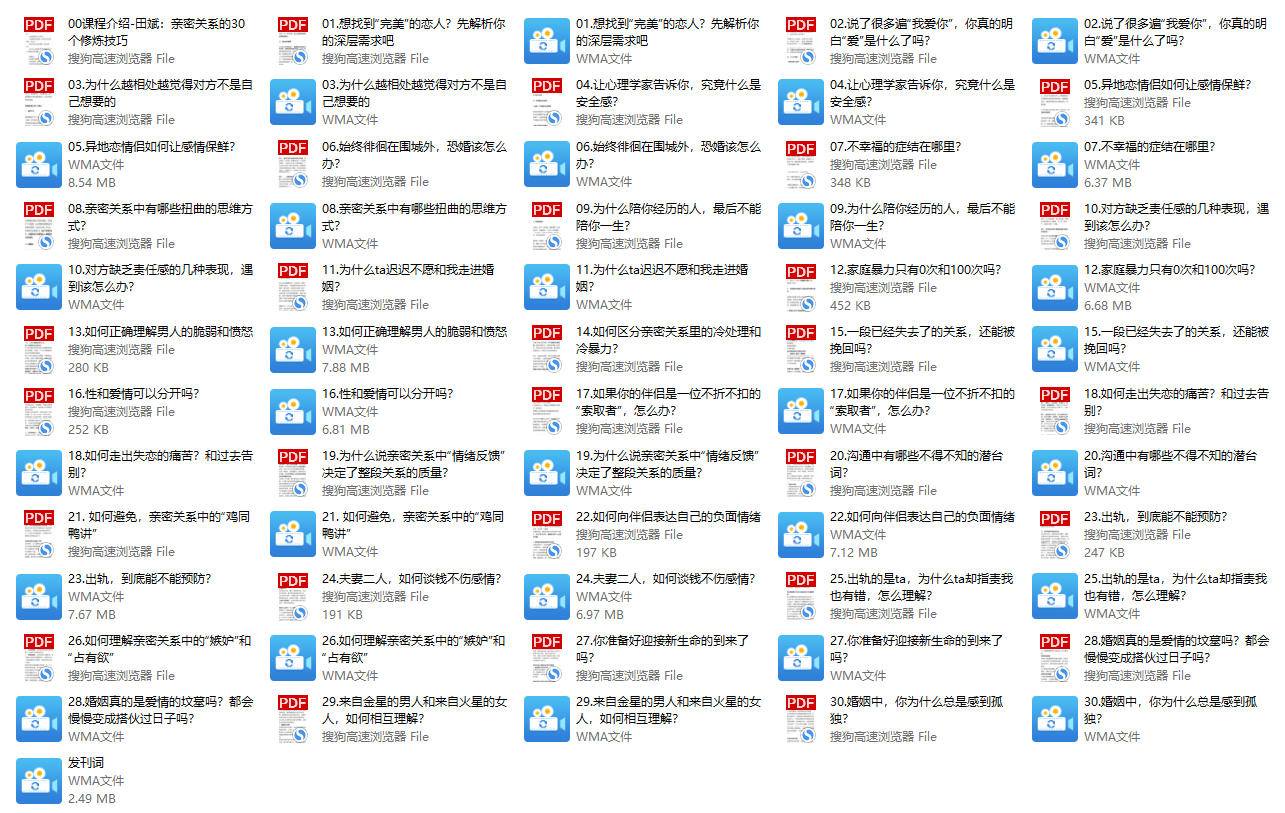 《亲密关系的30个修炼技巧》田斌系列课