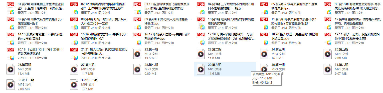 《职场情商》12期PDF，花痴女巫系列课