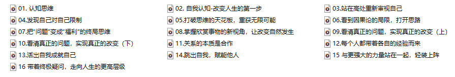 《认知思维》16讲，崔璀 李松蔚课程