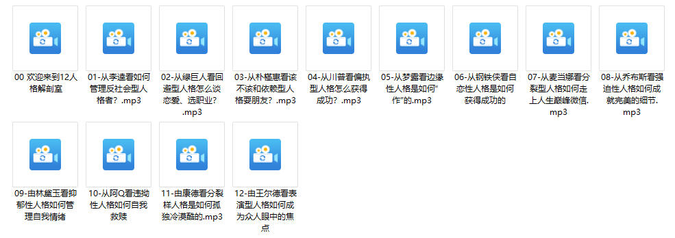 《读懂一个人：12种人格12种命》音频，雷明课程