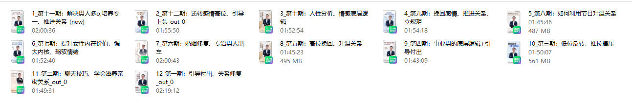 《朕哥私域直播合集》朕哥12节情感课程