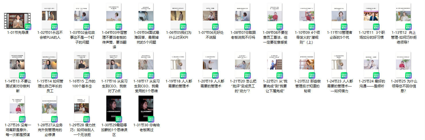 《年度管理精进课》31节，崔璀系列课程