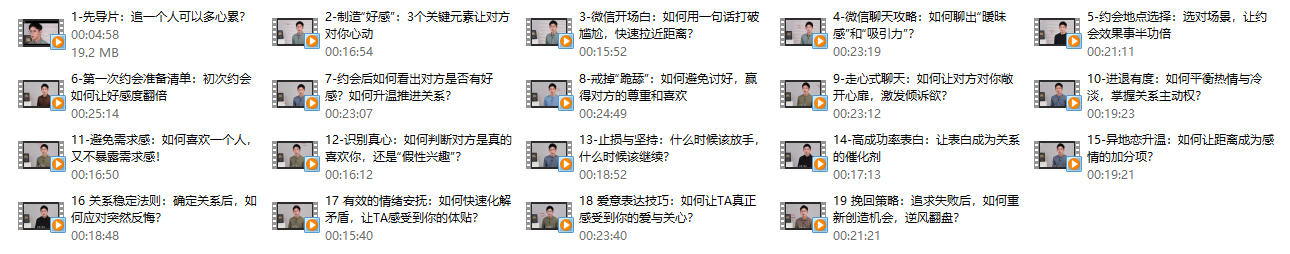 《恋爱脱单实战课：从心动到确定关系》江寒源姨（源靖）系列